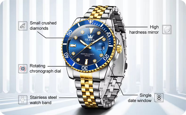Zora Gem OLEVS 9809 Men's Quartz Fashion Watch